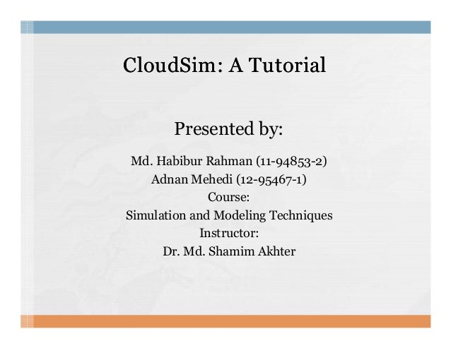 cloudsim tutorial